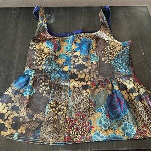 Anthropologie floral peplum top